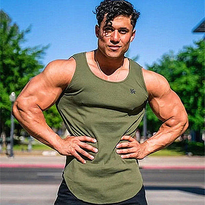 Solid Color Sleeveless Fitness Training T-Shirt Vest
