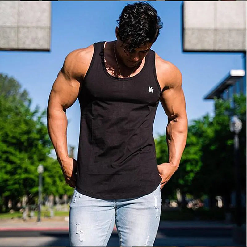 Solid Color Sleeveless Fitness Training T-Shirt Vest